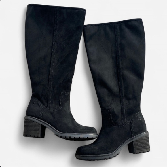 Zodiac Shoes - Zodiac Women’s Wide Calf Heeled Knee High Boots Faux Suede Black Size 6.5